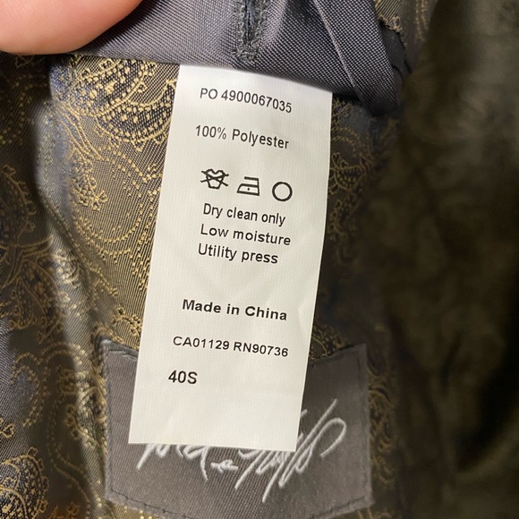 TALLIA Mens Blazer Coat Jacket Single Buttoned Floral Purple Tan Sz 40s - Picture 11 of 11